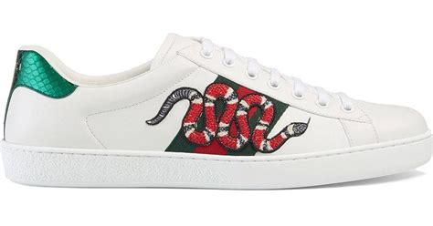 gucci snake diamond sneakers|Gucci ace embroidered snake sneakers.